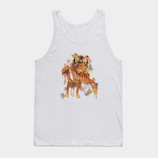 Tiger Splash! Tank Top by Ancello